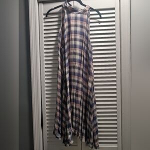 Bella Dahl plaid dress with fringe hem / Medium